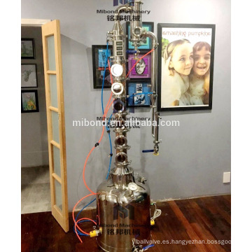 Equipo de la columna de destilación del alcohol de la destilería de vodka de 50L 100L 200L para la venta